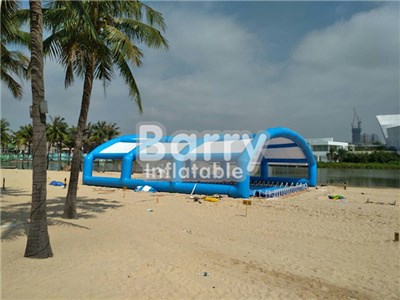 Giant blue and white inflatable shelter tent for metal frame pool in beach BY-IT-006